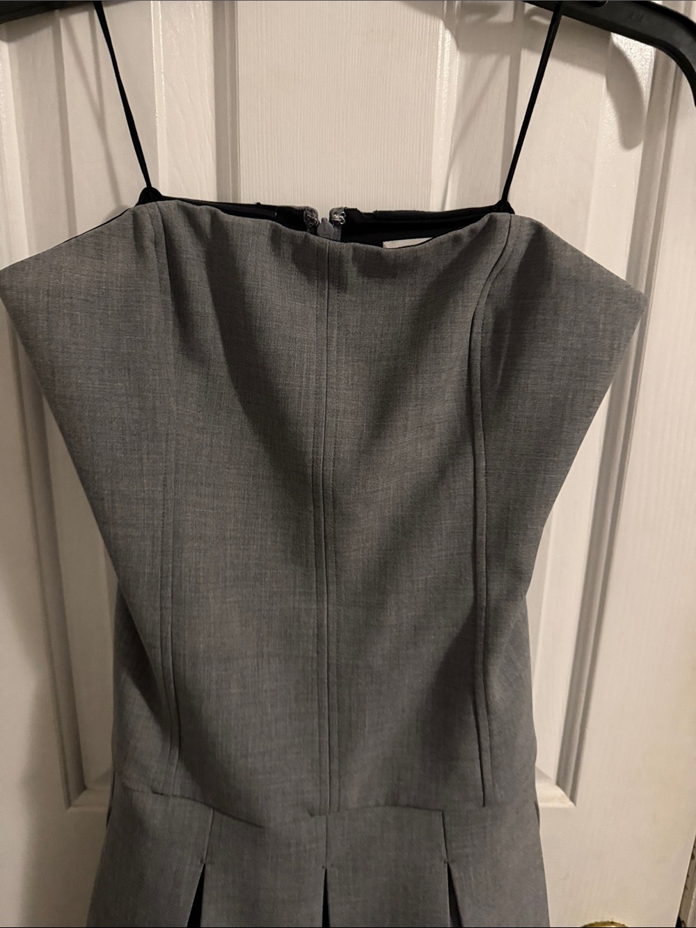 Wilfred Aritzia Grey Strapless Pleated Hem Dress - Picture 7 of 9